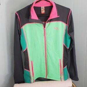 Kari Traa green, pink and grey contrast jacket, size L, good condition